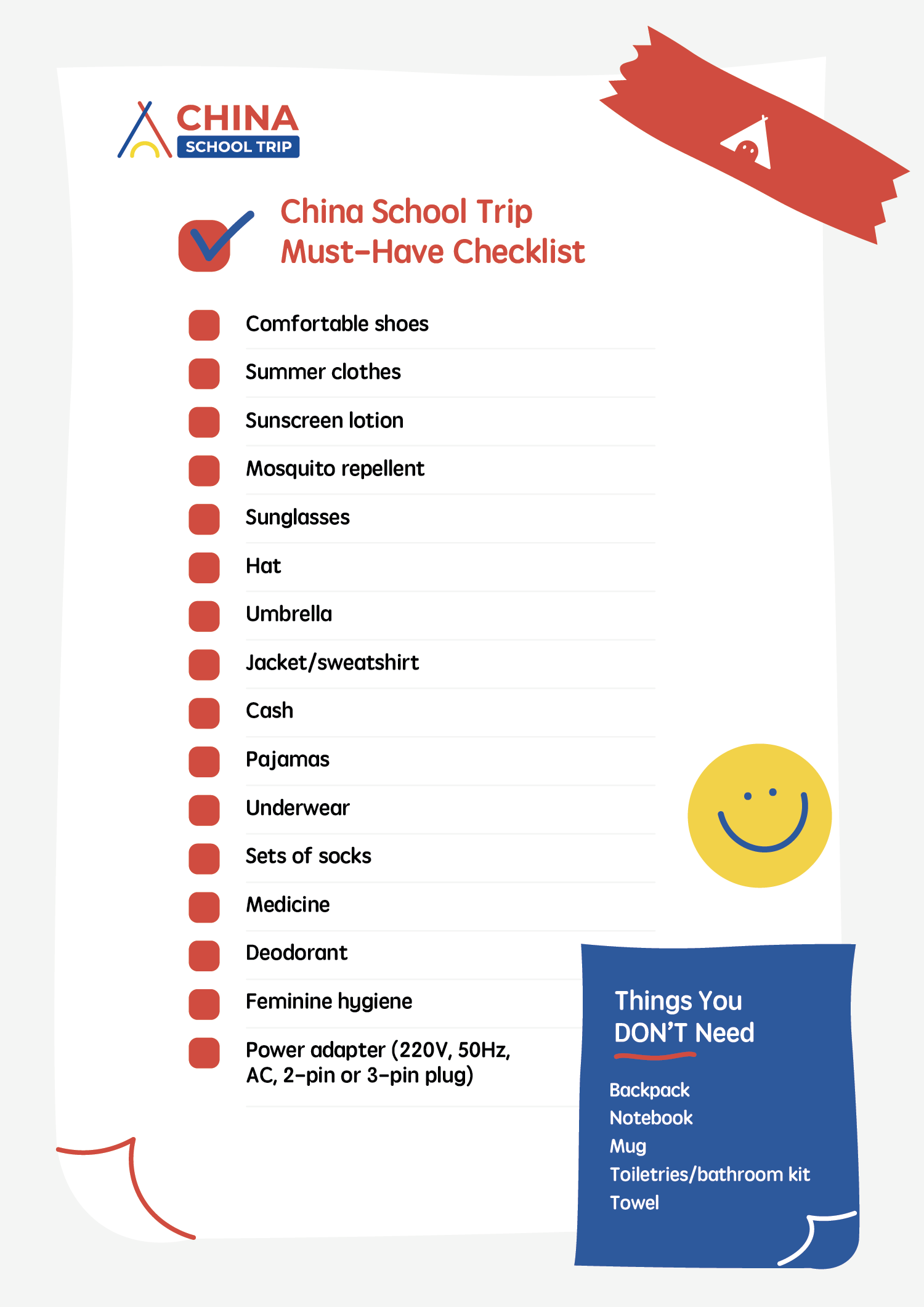 Must-Have Packing List | China School Trip Must-Have Packing List | China School Trip